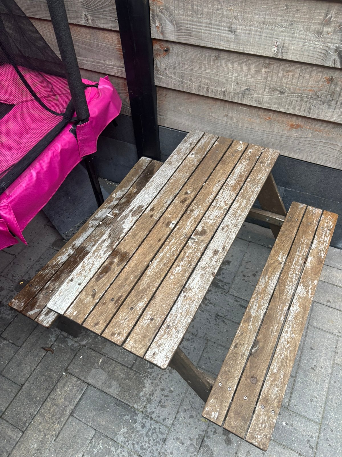 Kinder picknick bankje, Ophalen, Gebruikt, Rechthoekig, Hout