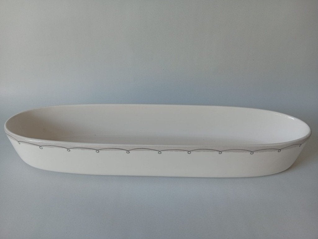 Riverdale Ovaal Broodschaal / Serveerschaal Wit (ca. 42 cm), Overige merken, Ophalen of Verzenden, Overige stijlen, Porselein