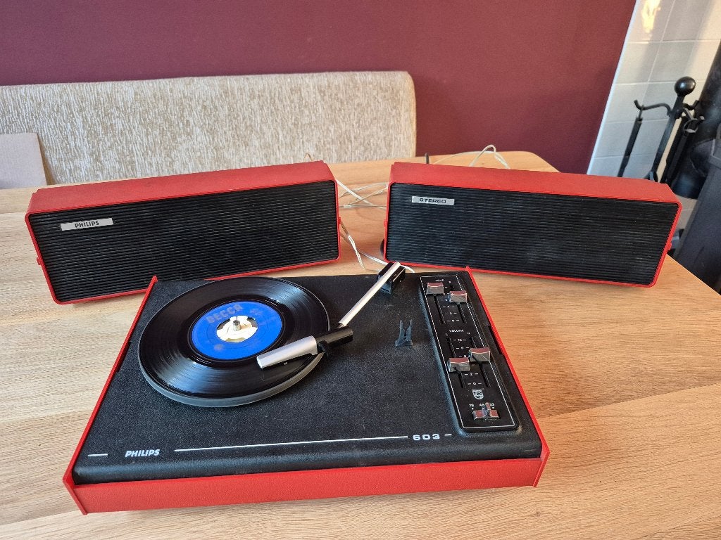 Vintage Philips 603 platenspeler, Ophalen of Verzenden, Gebruikt, Platenspeler, Philips