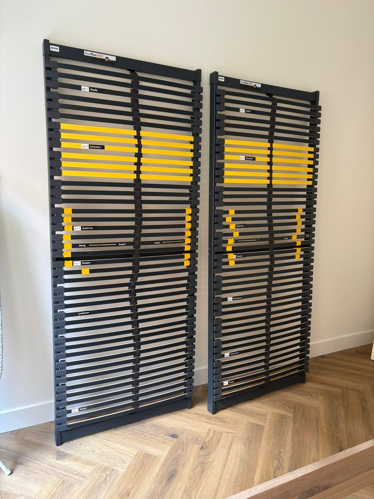 Lattenbodem Bossflex 600 80x200 met Potenset Zelfdragend, Ophalen, Tweepersoons, Zo goed als nieuw, 80 cm
