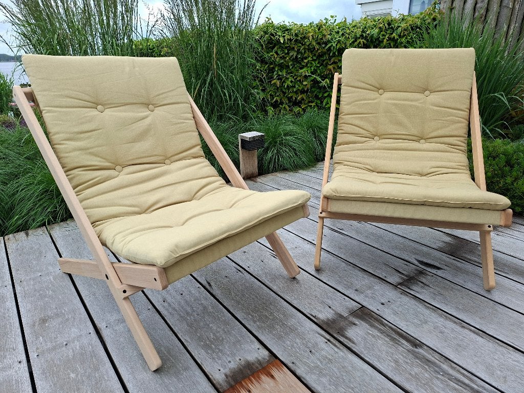 NIEUW 2 stuks Karup boogie klapstoel naturel, wheat beige, Ophalen, Nieuw, Hout, Inklapbaar