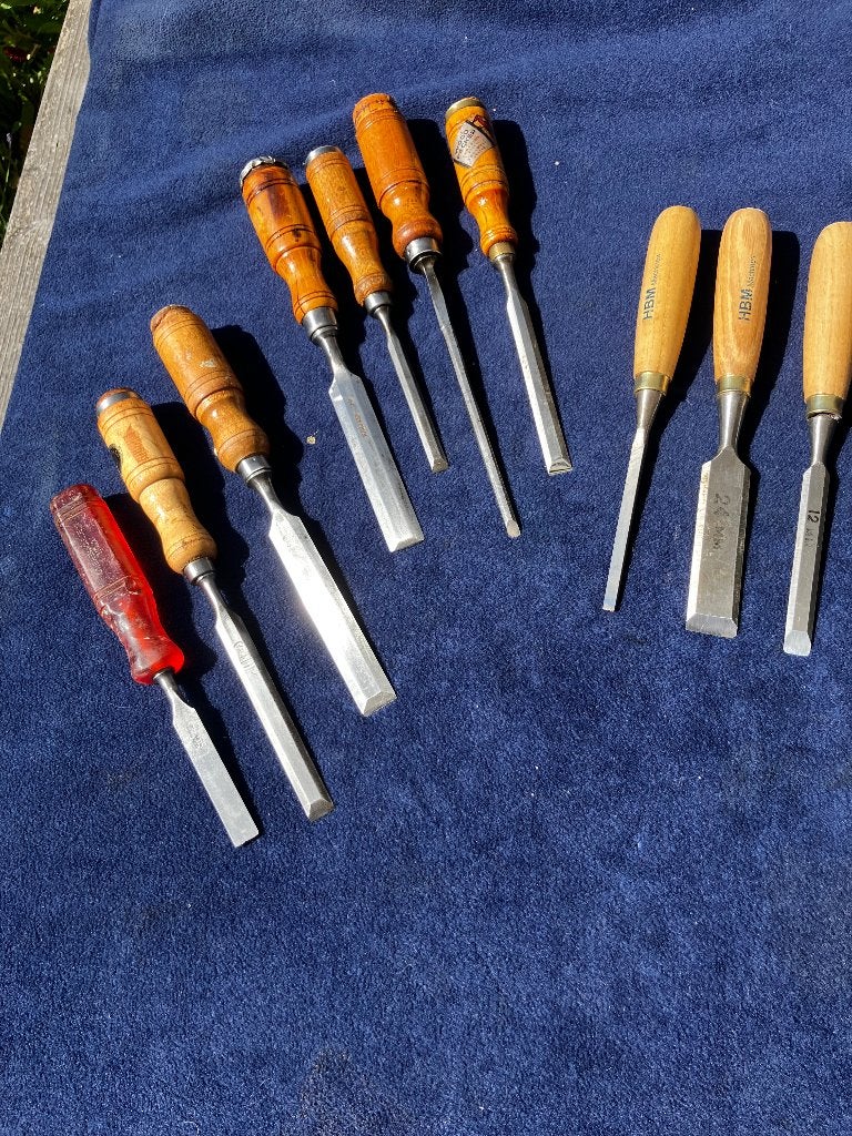 Set van 10 houtbewerking beitels oa Nooitgedagt, Doe-het-zelf en Verbouw, Gereedschap | Handgereedschap, Ophalen of Verzenden