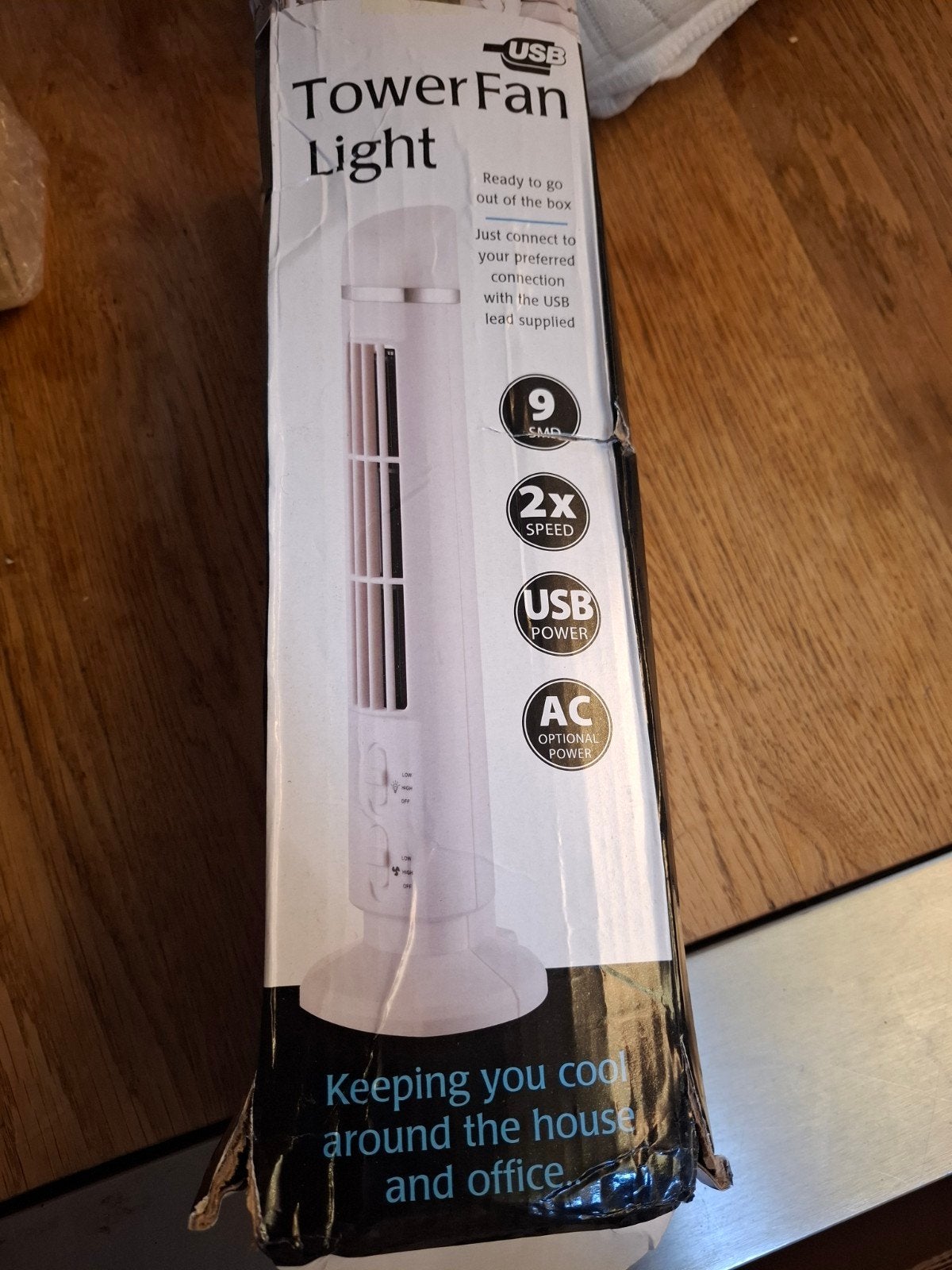 USB Torenventilator met Licht - 2 Snelheden, Ophalen of Verzenden, Nieuw, Torenventilator