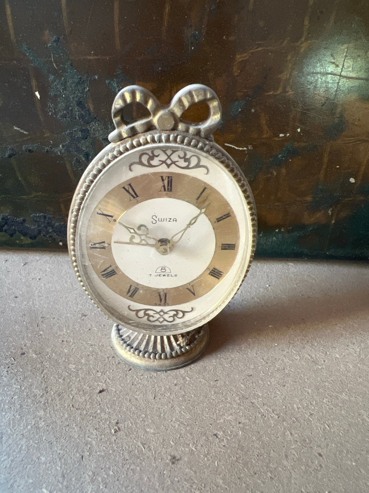 Antieke Swiza wekker - 7 Jewels - Zwitsers gemaakt, Ophalen of Verzenden