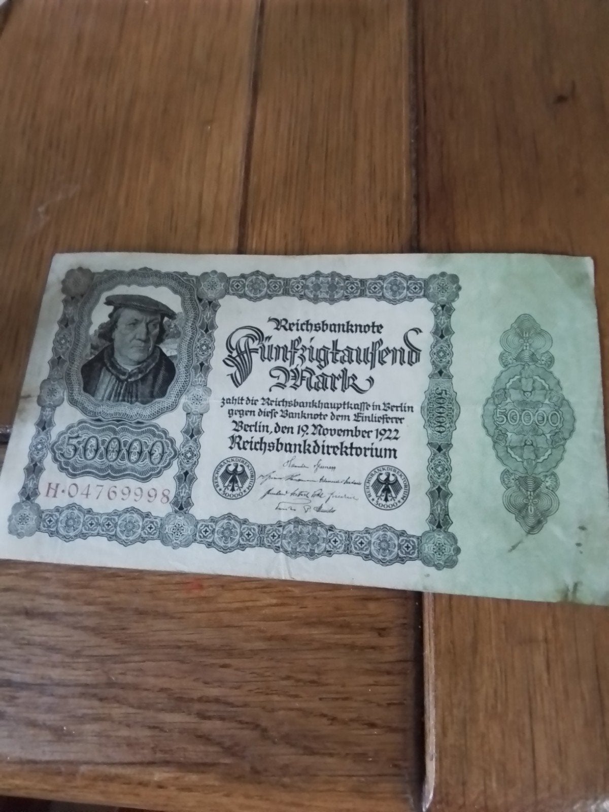Historisch 50.000 Mark biljet uit 1922, Postzegels en Munten, Ophalen of Verzenden, Los biljet