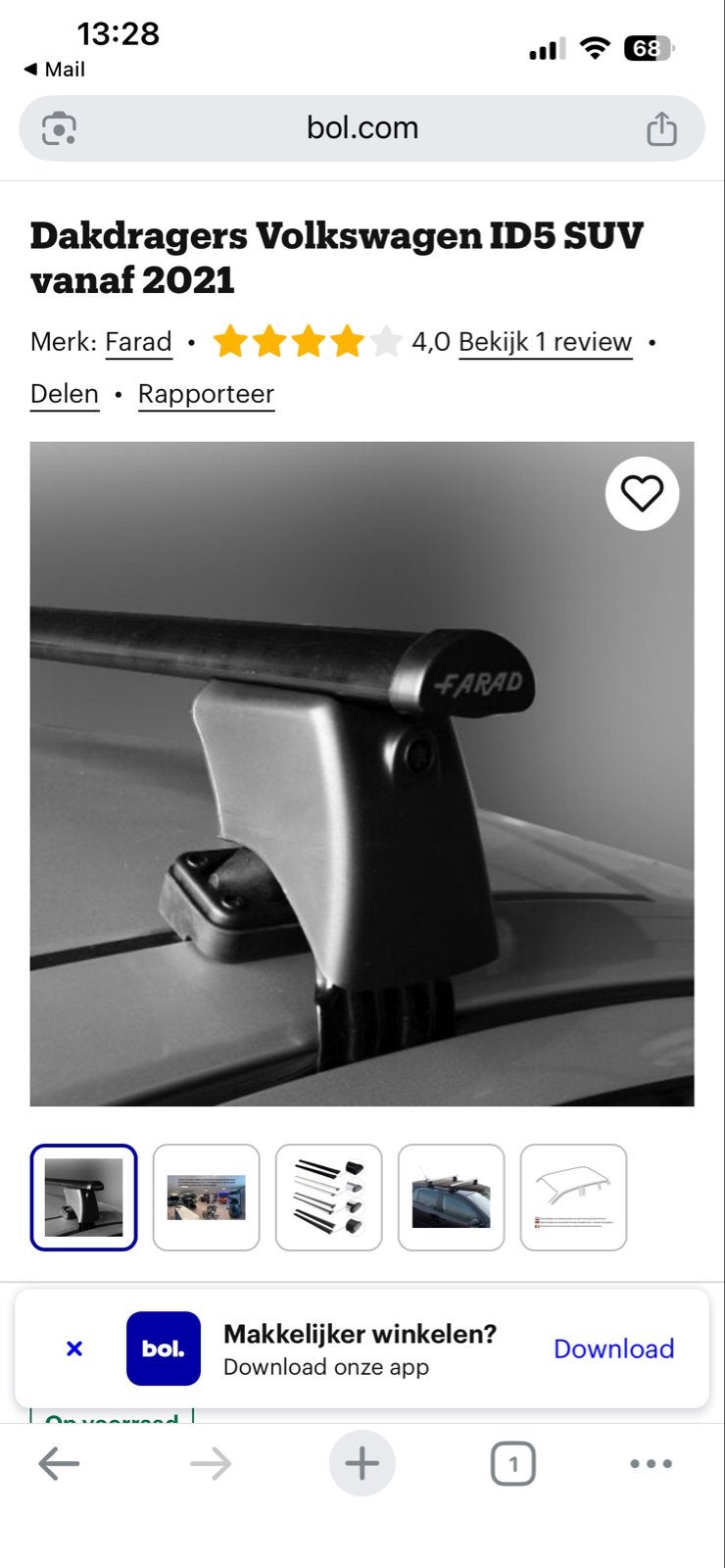 Farad Dakdragers voor Volkswagen ID.5 vanaf 2021, Auto diversen, Ophalen of Verzenden, Zo goed als nieuw