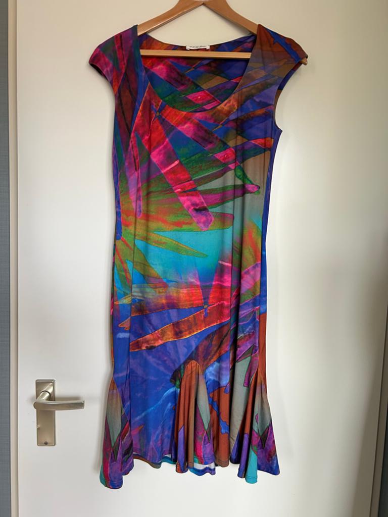 Eroke Kleurrijke Jurk Maat 38 - Zomerse Print, Maat 38/40 (M), Overige kleuren, Ophalen of Verzenden, Zo goed als nieuw
