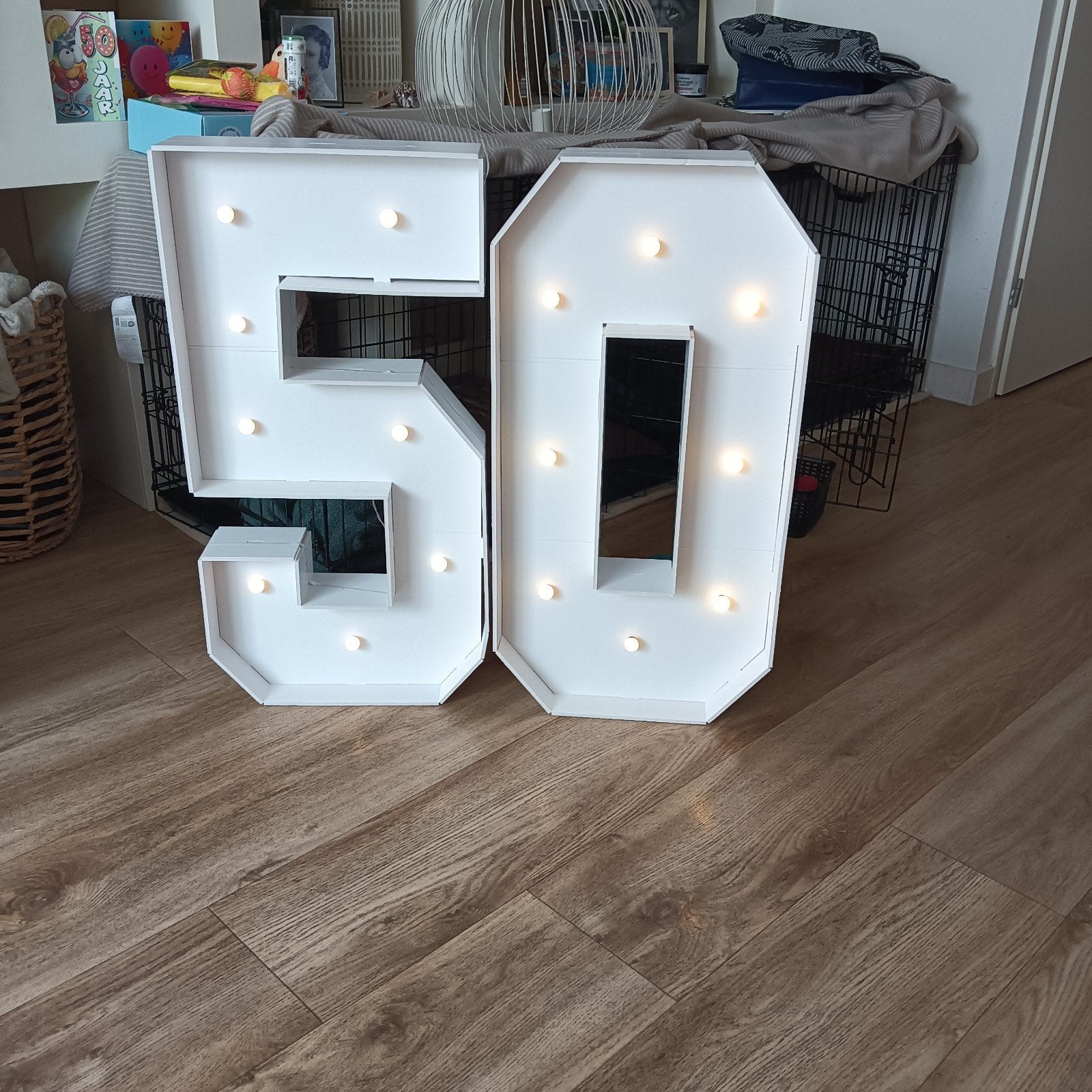 Grote verlichte cijfers '50', Ophalen of Verzenden, Zo goed als nieuw