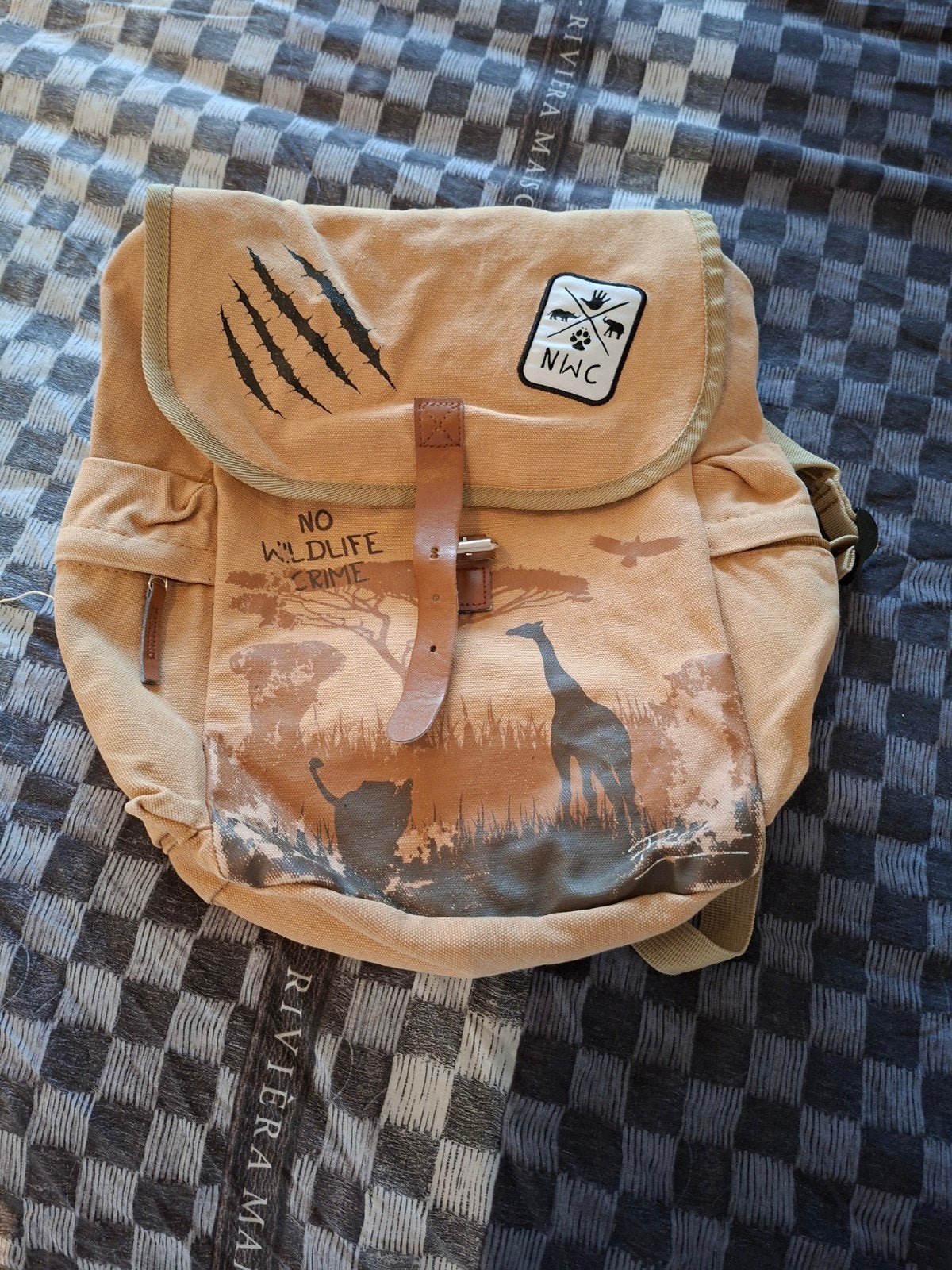 Rugzak met safari-thema - NWC Wildlife Crime, Overige merken, Gebruikt, 25 tot 40 cm, Ophalen of Verzenden
