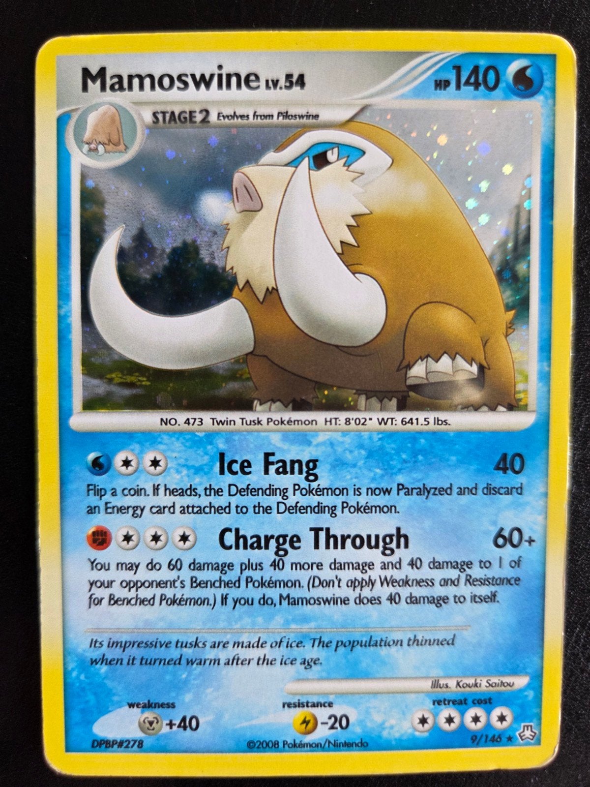 Pokémon Mamoswine LV.54 DPBP#278 Holo Foil Kaart, Ophalen of Verzenden, Foil