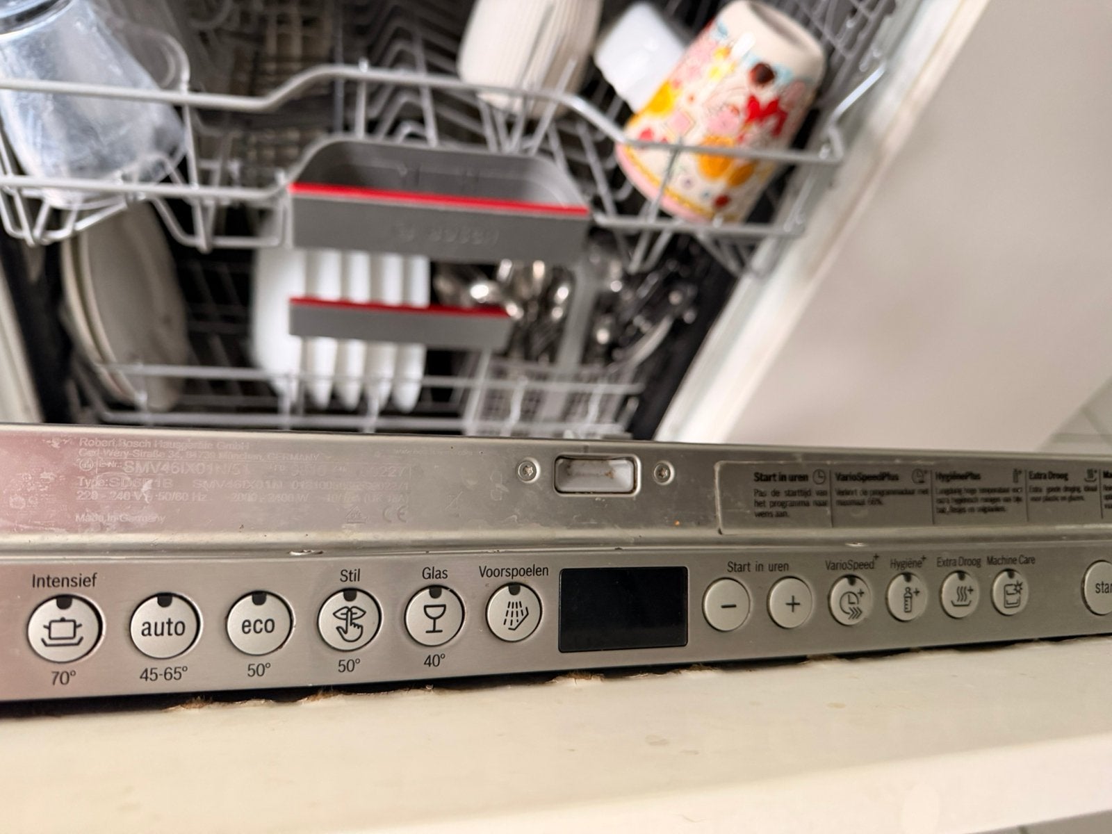 Bosch inbouwvaatwasser SMV46KX01N/51 – goed werkend, Ophalen of Verzenden, Zo goed als nieuw, Inbouw, Minder dan 85 cm