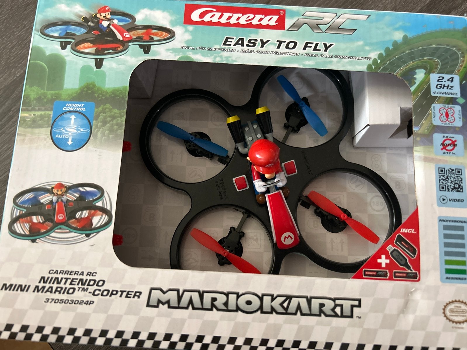 Carrera RC Mario Kart Mini Mario-Copter Drone, Nieuw, Minder dan 100 meter, Minder dan 15 minuten, Altitude Hold