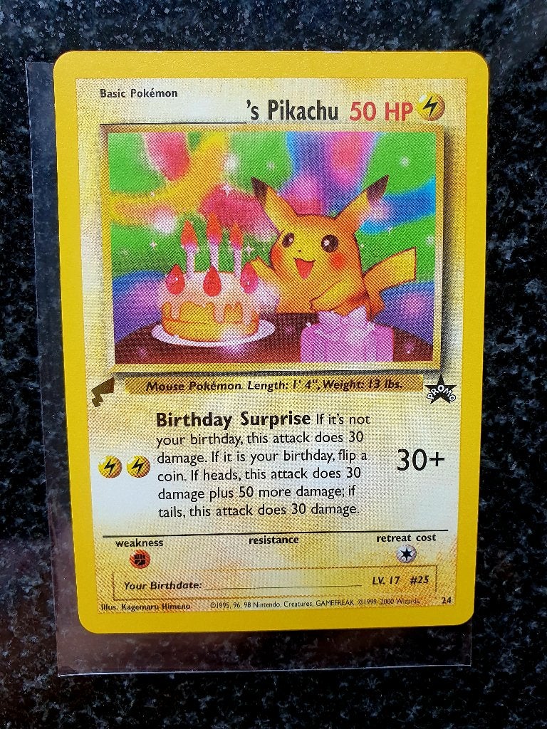 Pokemon Birthday Pikachu World Collection Promo, Ophalen of Verzenden, Zo goed als nieuw, Losse kaart