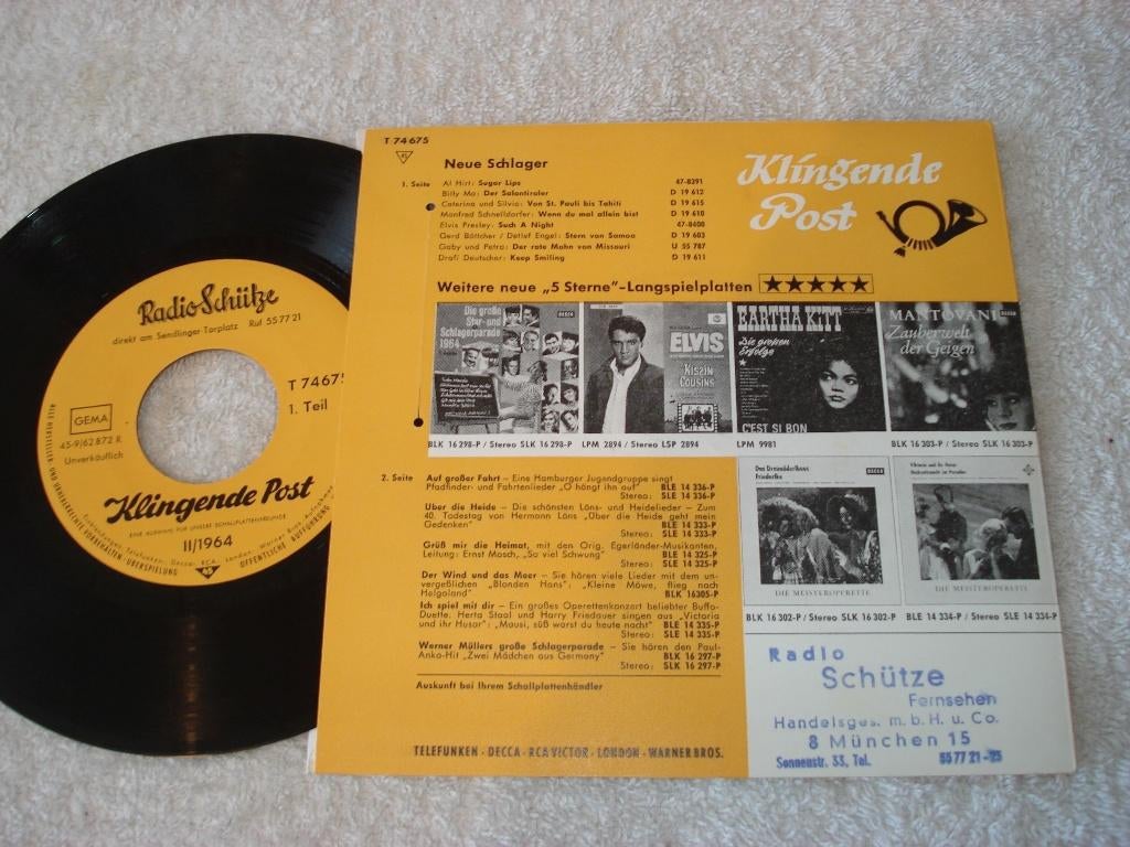 Elvis Presley   Promo  Klingende Post  Dtslnd      Orgineel, Ophalen of Verzenden, Zo goed als nieuw, Pop