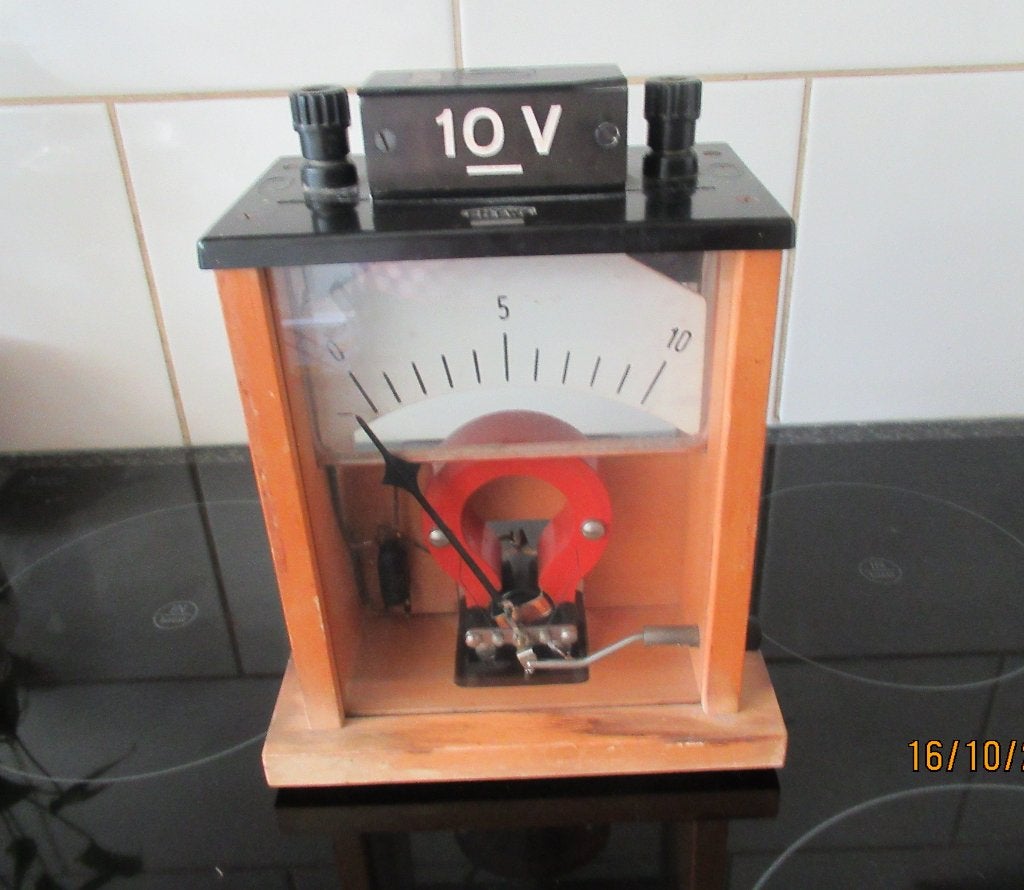 DEMONSTRATIE- VOLTMETER/DRAAISPOELMETER-ONDERWIJS CA1950, Antiek en Kunst, Ophalen of Verzenden