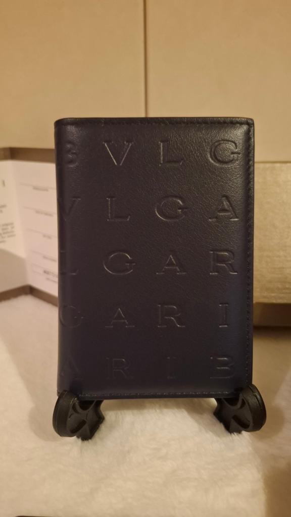 Bvlgari Heren Kaartenhouder - Luxe en Stijlvol, Zwart, Nieuw, Leer, Ophalen