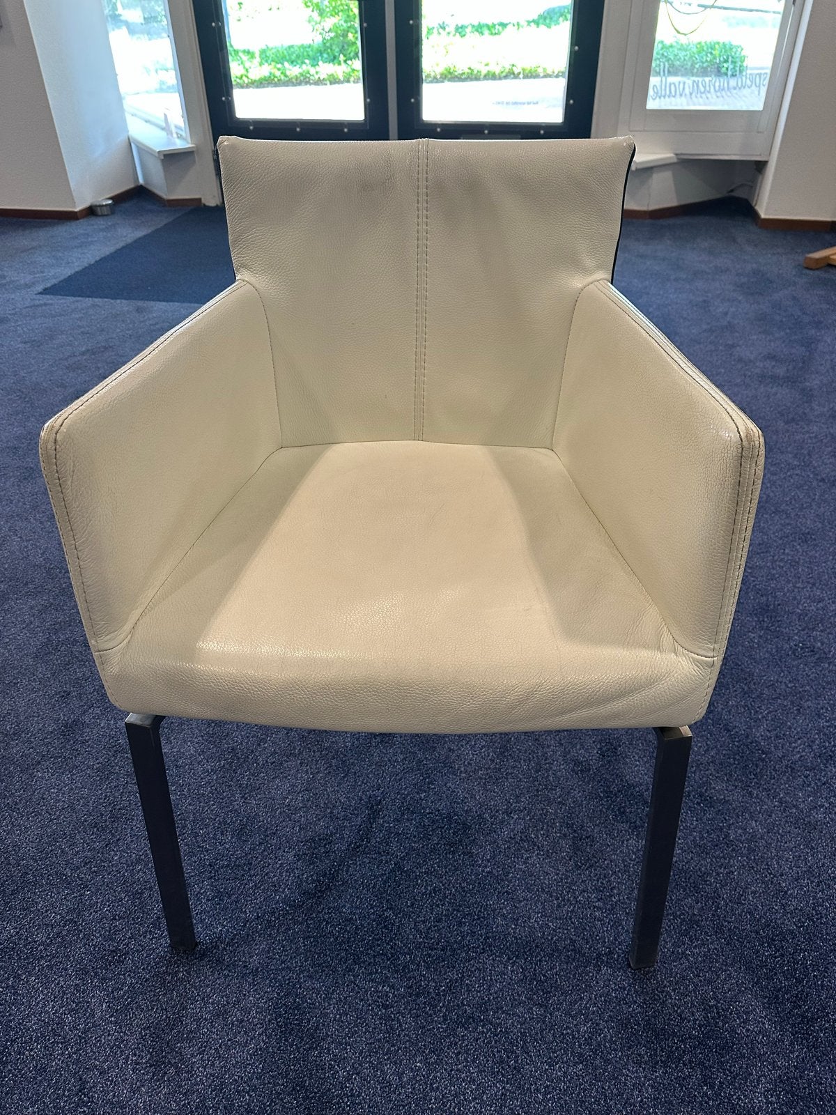 6 stevige comfortabele stoelen, cremewit leer, uitstekende s, Ophalen, Gebruikt, Wit, Leer