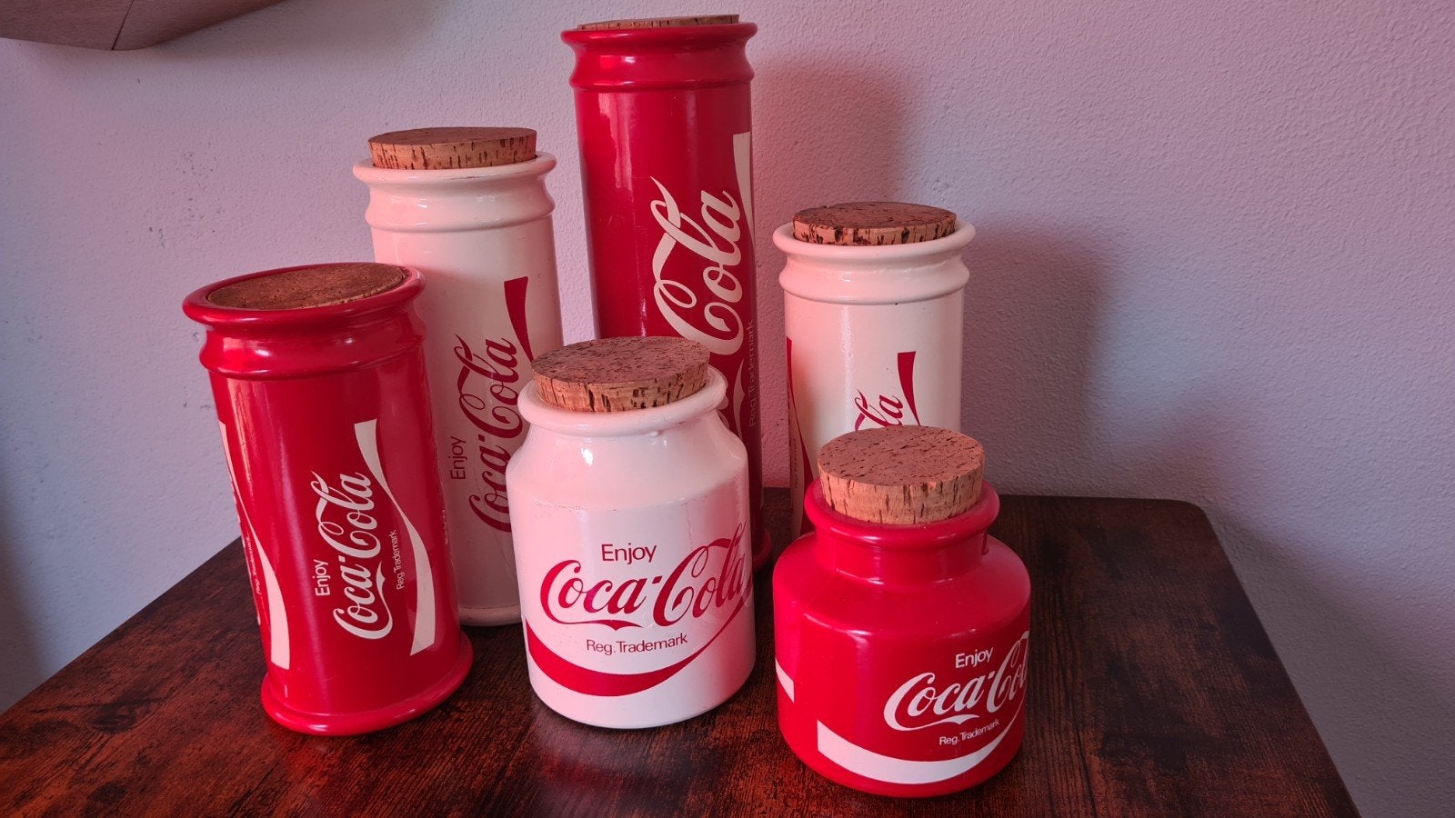 Coca-Cola voorraadpotten met kurken deksel, Ophalen, Gebruikt
