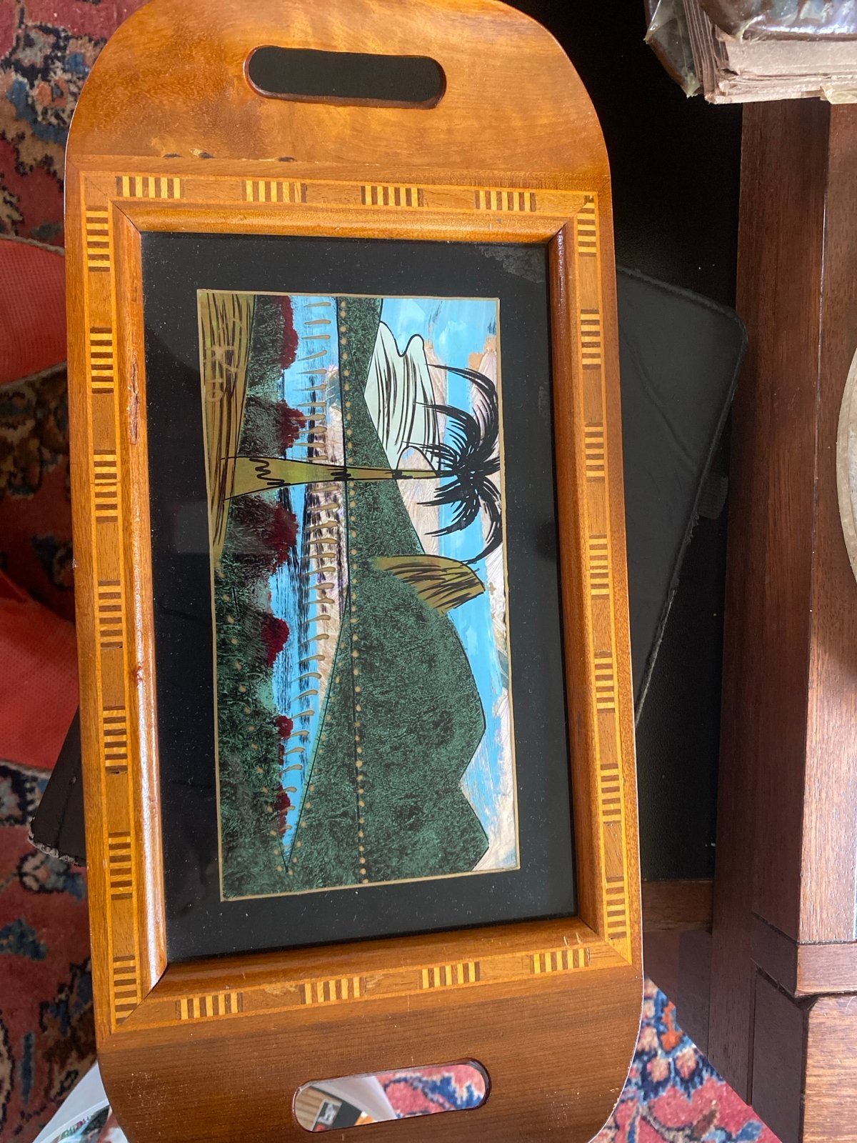 Vintage Rio de Janeiro Dienblad met Vlindervleugels, jaren ', Ophalen of Verzenden
