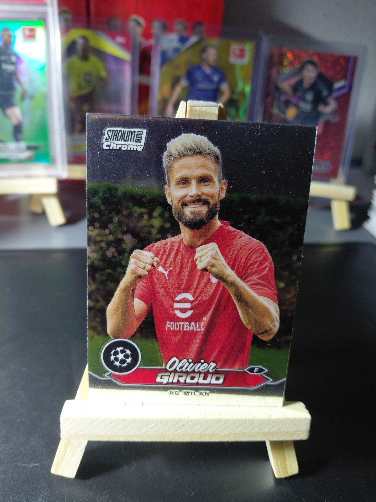 giroud (ac milan) topps stadium chrome, Ophalen of Verzenden, Nieuw, Buitenlandse clubs, Spelerskaart