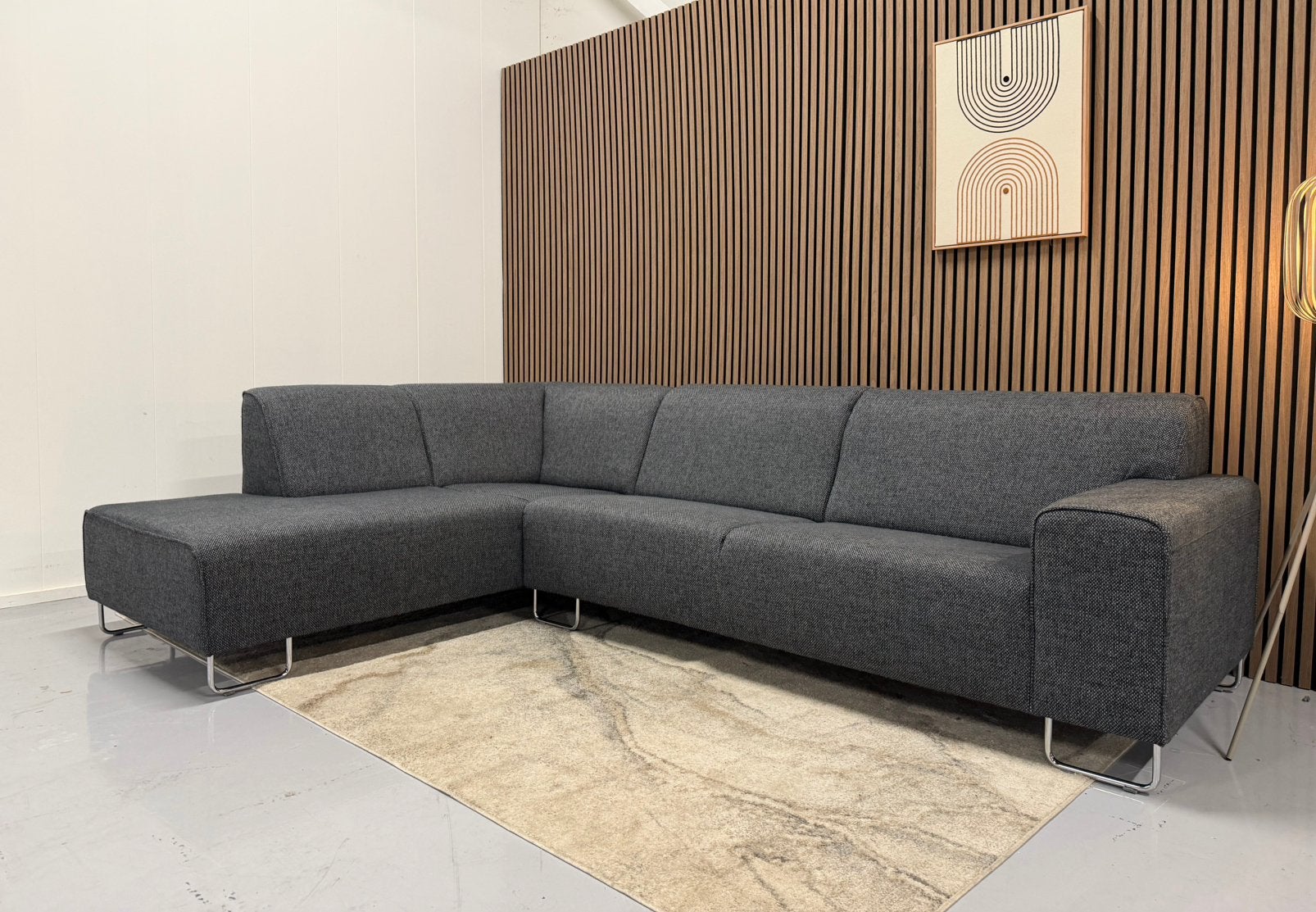 Hoekbank - Donker Grijs - Nette Staat - Eijerkamp  Antraciet, Ophalen of Verzenden, Zo goed als nieuw, 150 cm of meer, Vierpersoons of meer