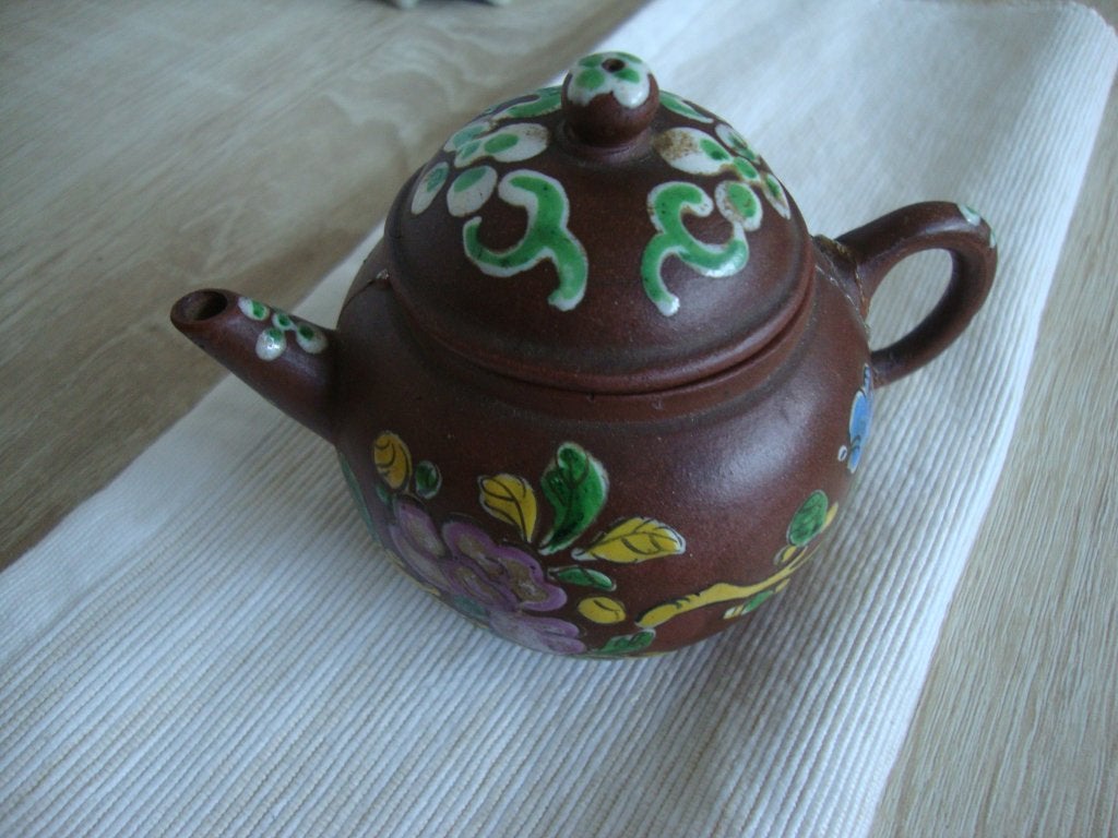 vintage yixing theepot klein kleurig, Ophalen of Verzenden