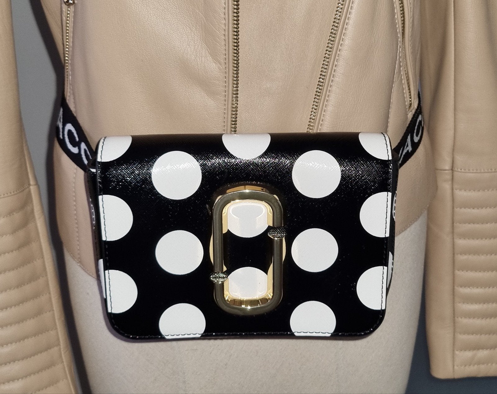 Marc Jacobs Snapshot Tas Zwart Wit Polkadot, Ophalen of Verzenden, Nieuw, Zwart, Schoudertasje
