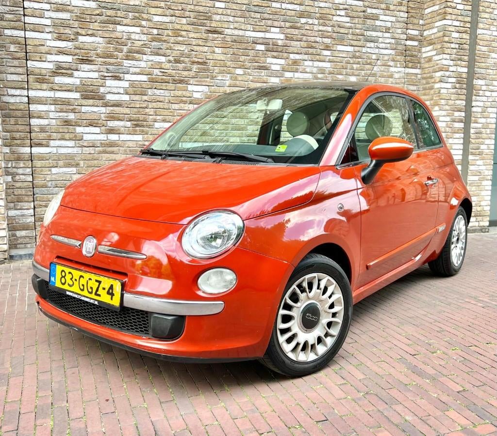 Fiat 500 1.2 Lounge C 2008 Rood Panorama Airco, Auto's, Voorwielaandrijving, Parkeersensor, Stof, 840 kg