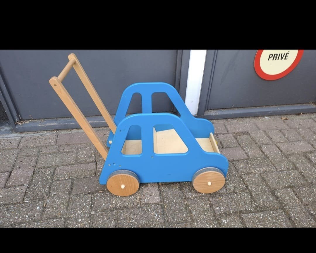 Houten loopauto Janbijan - Blauw, Ophalen of Verzenden