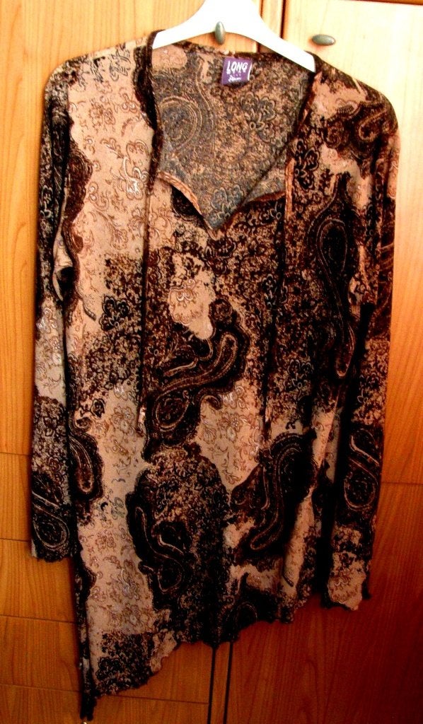 Long Wear Miss Etam stretch blouse tuniek maat X, Kleding | Dames, Verzenden, Zo goed als nieuw, Maat 46/48 (XL) of groter, Bruin