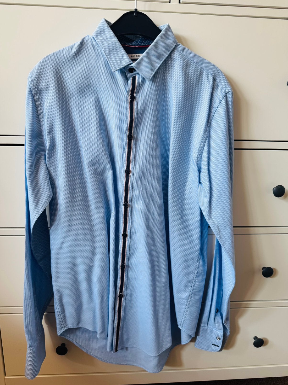 Blue Industry licht blauw heren overhemd maat 41, Kleding | Heren, Overhemden, Blue Industry, Zo goed als nieuw, Halswijdte 41/42 (L)