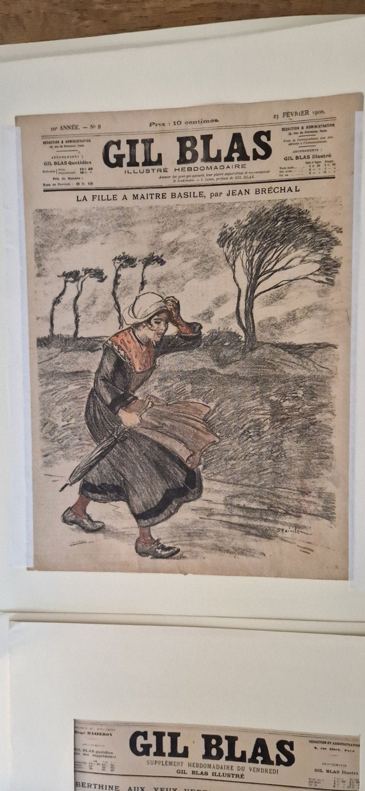 Originele Franse tekeningen uit 1899 - Gil Blas Illustré, Ophalen of Verzenden, Tekening, Prent, Origineel