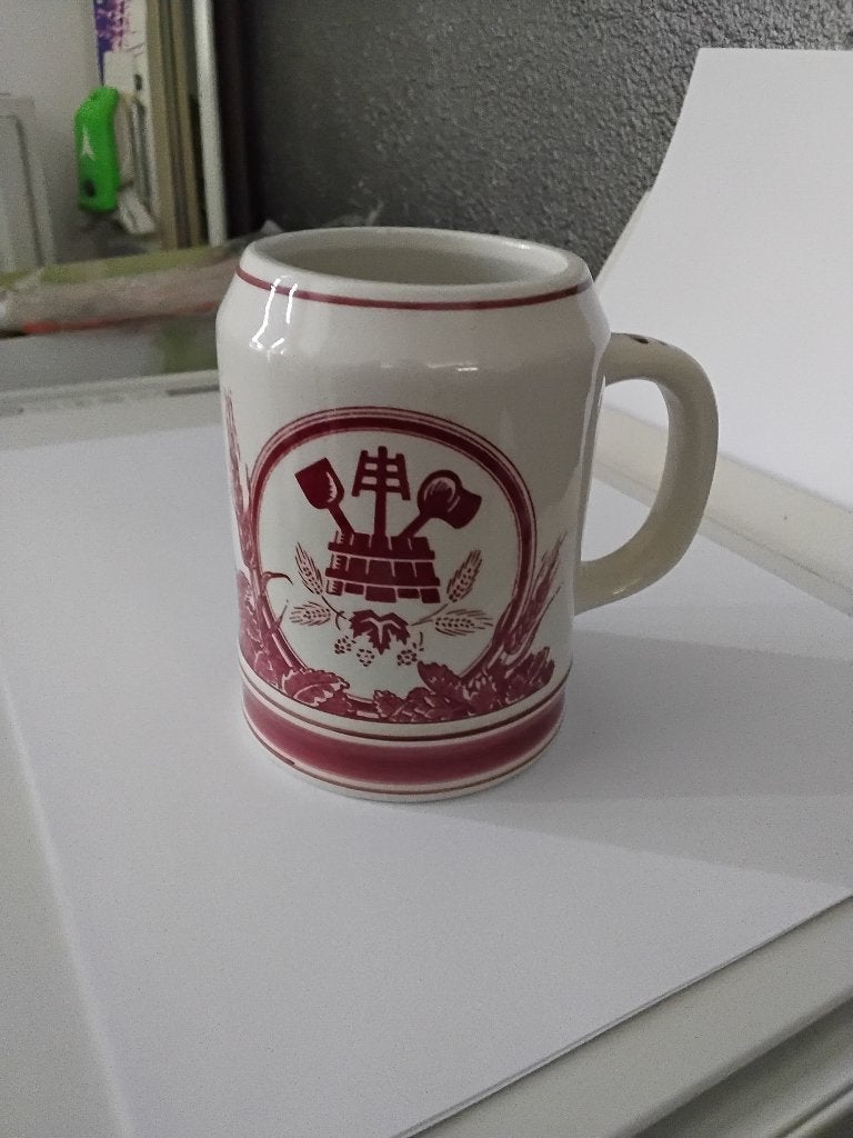 Oude bier pul centraal brouwerij kantoor met opdruk 1983, Ophalen of Verzenden, Nieuw, Pul(len), Leeuw