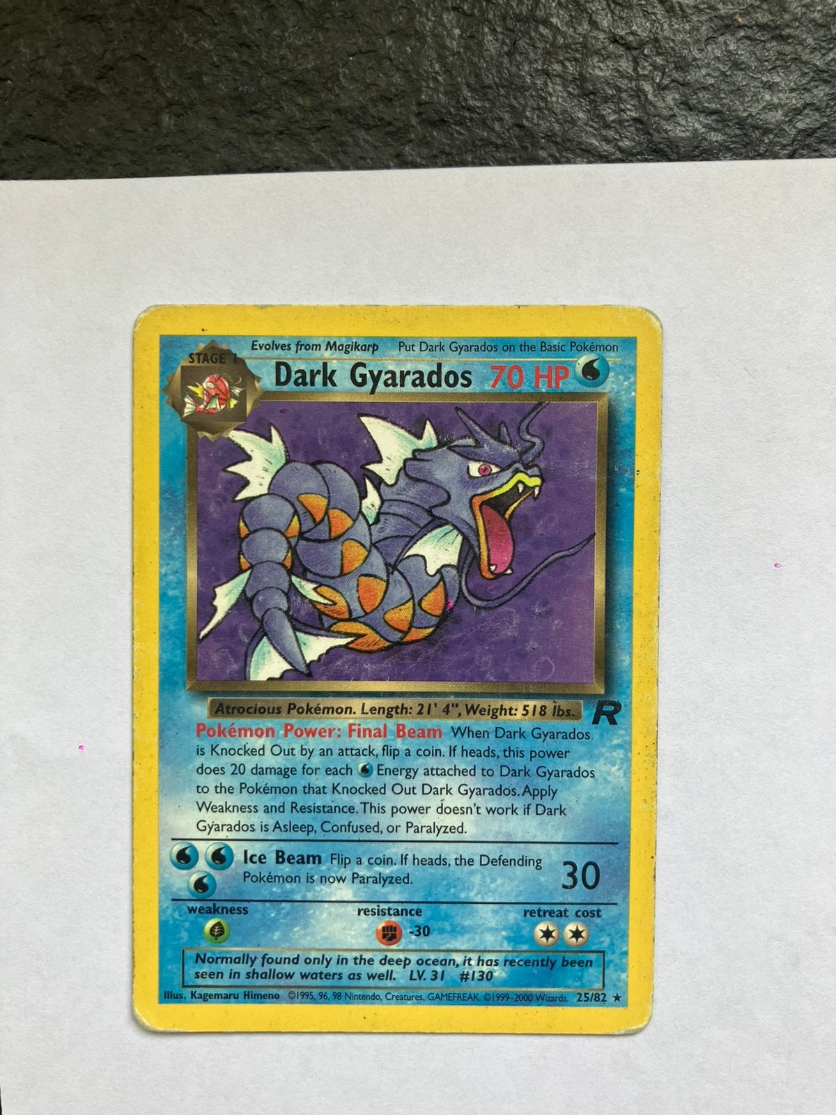 Dark Gyarados - Rocket Set Pokémon kaart, Hobby en Vrije tijd, Verzamelkaartspellen | Pokémon, Ophalen of Verzenden, Gebruikt