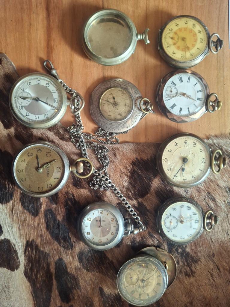 Prachtige verzameling zakhorloges, waarvan 5 zilver, Ophalen, Zilver
