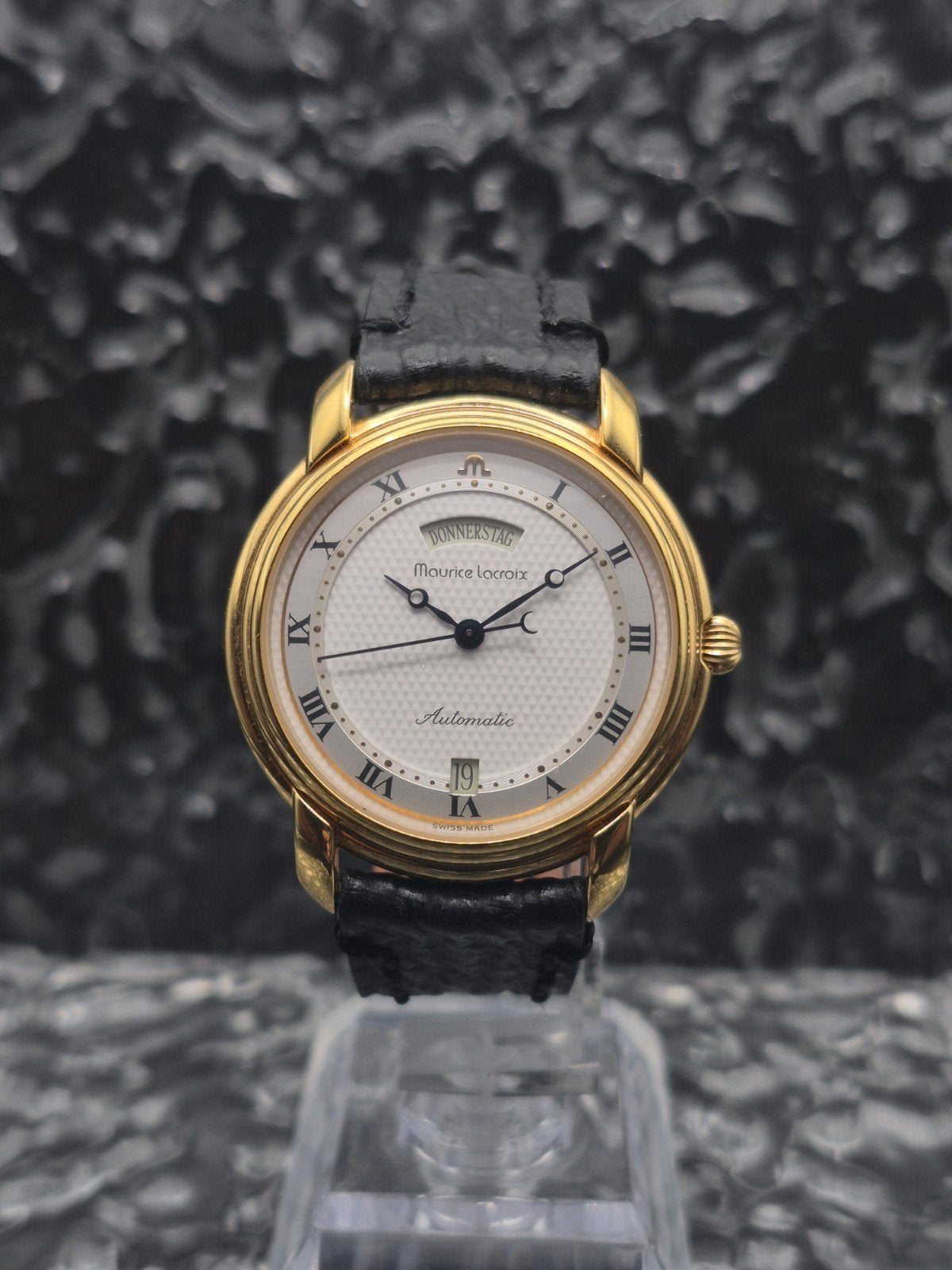 Maurice Lacroix Pontos Day Date Ref. 09329 Automaat, Maurice Lacroix, Info@mauricelacroix.com, Zwart, IOS