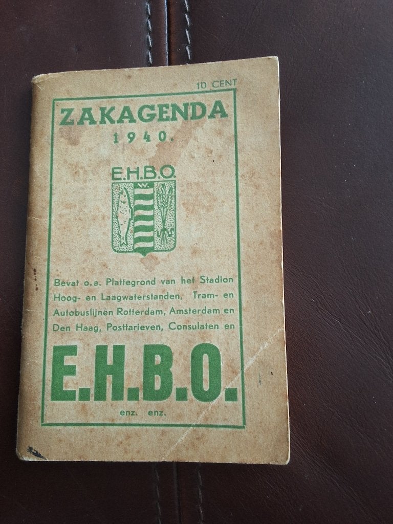 ZAKAGENDA1940 EHBOTRAMLIJNEN + PLATTEGROND STADION FEYENOORD, Verzamelen, Spoorwegen en Tramwegen, Ophalen of Verzenden, Gebruikt