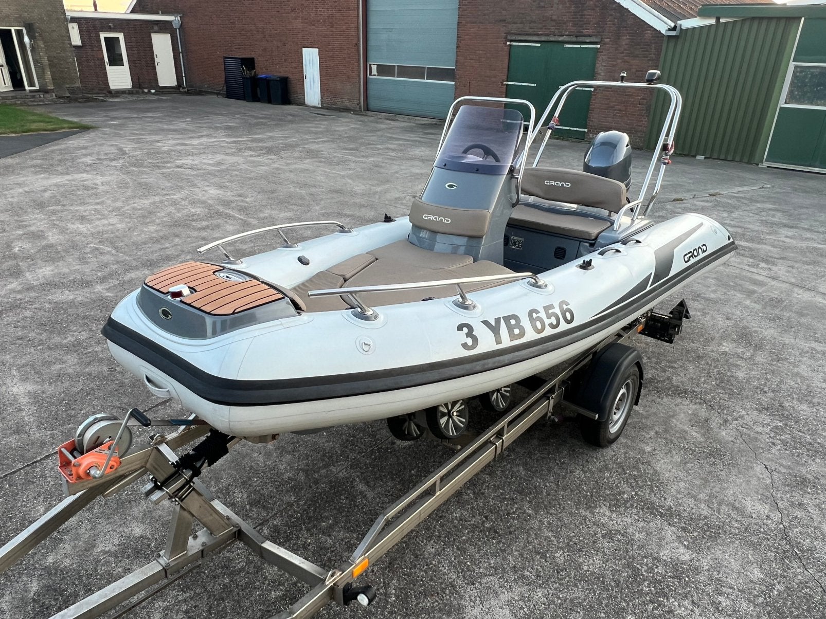 Grand G480 hypalon - Yamaha F60FET - Vanclaes trailer - 2018, Watersport en Boten, Ophalen of Verzenden, Zo goed als nieuw, Benzine