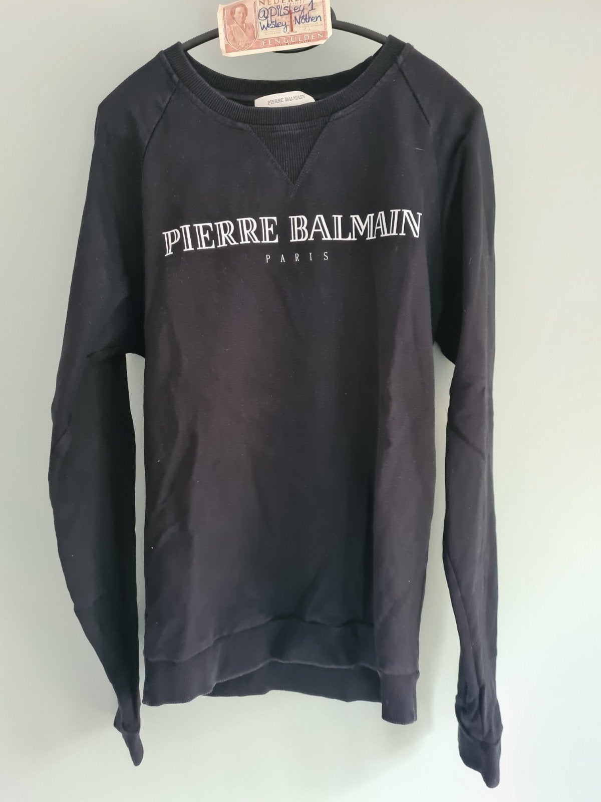 Pierre balmain sweater logo, Ophalen of Verzenden, Zo goed als nieuw, Zwart