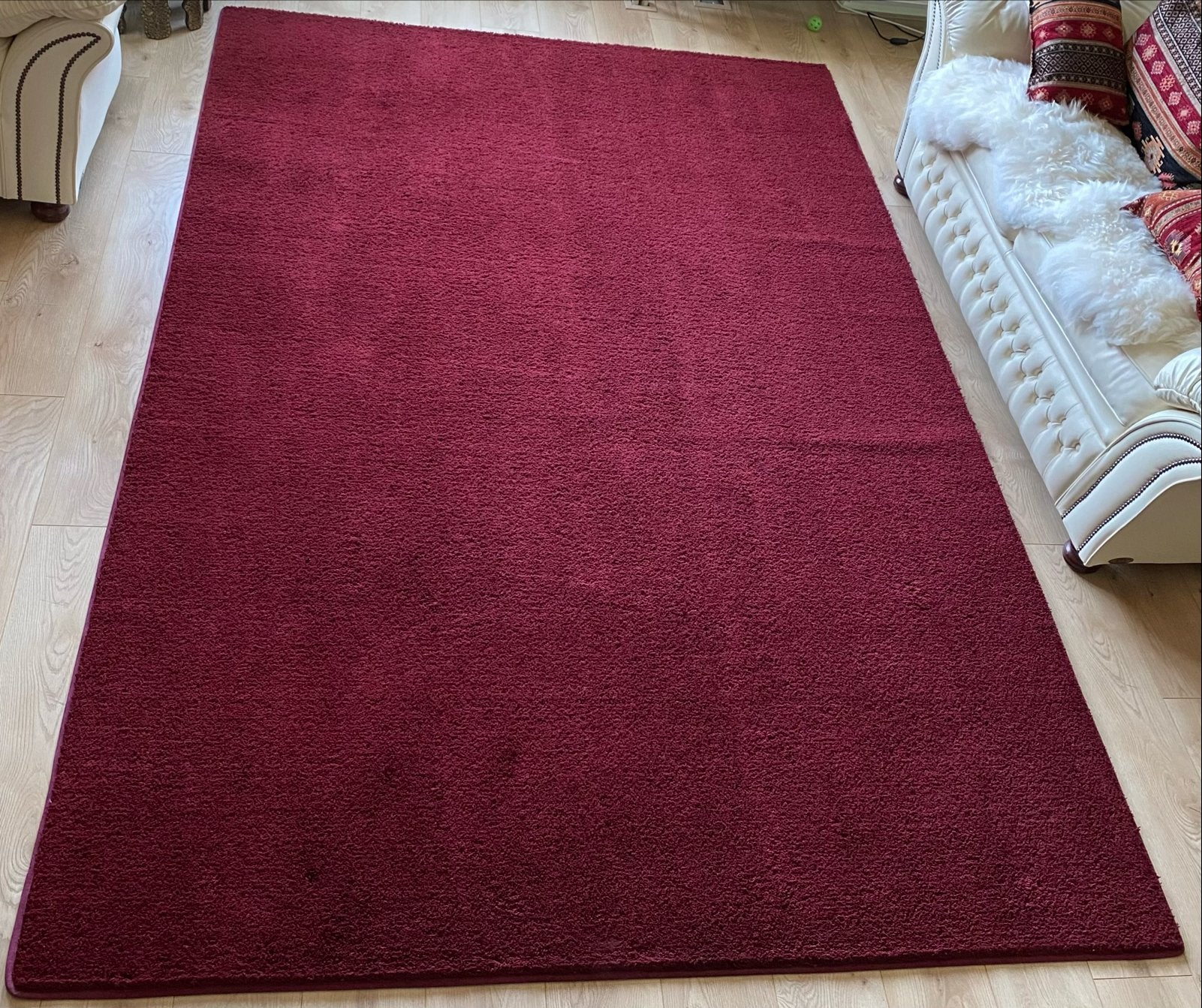 Mooi bordeauxrood (Robijn) vloerkleed 200x300 cm, Ophalen, Zo goed als nieuw, 200 cm of meer, Rechthoekig