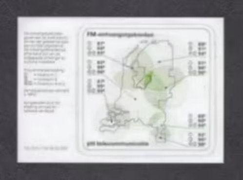 Sticker PTT Radio FM Ontvangstgebieden Jaren 80., Ophalen of Verzenden, Zo goed als nieuw