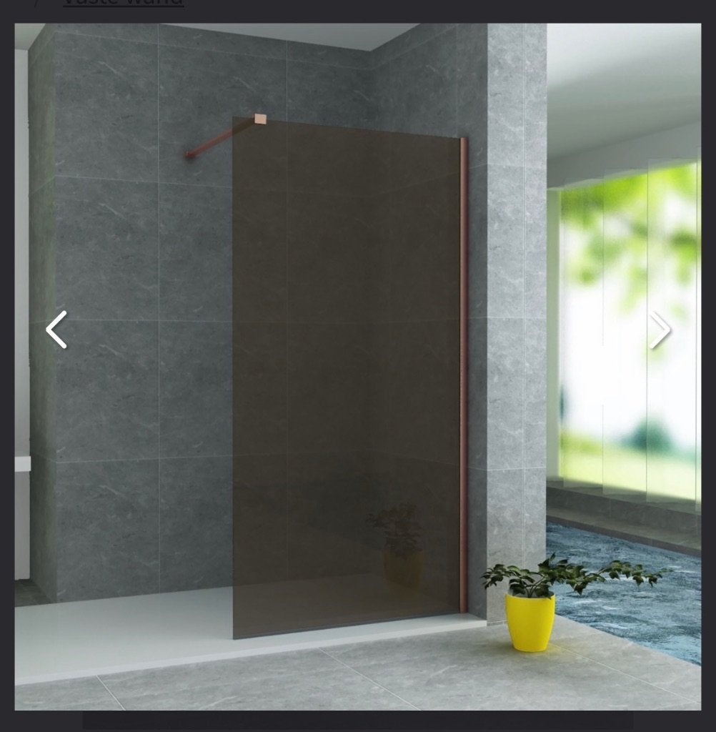 Inloopdouche brons rook glas 80 cm, Ophalen, Nieuw, Glas, Douche