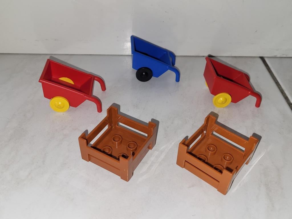 Duplo set met kruiwagens en kratjes set 2, Gebruikt, Ophalen of Verzenden, Duplo, Duplo