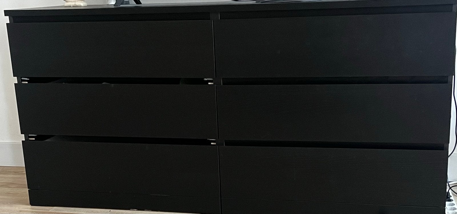Ikea Malm Zwarte ladekast met 6 laden - kleine beschadiging, Ophalen, Gebruikt, 5 laden of meer, Minder dan 100 cm