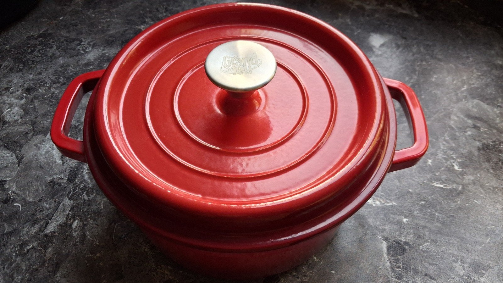 Grand Feu Gietijzeren Braadpan - Rood, Ophalen, Zo goed als nieuw, Overige merken, Braadpan