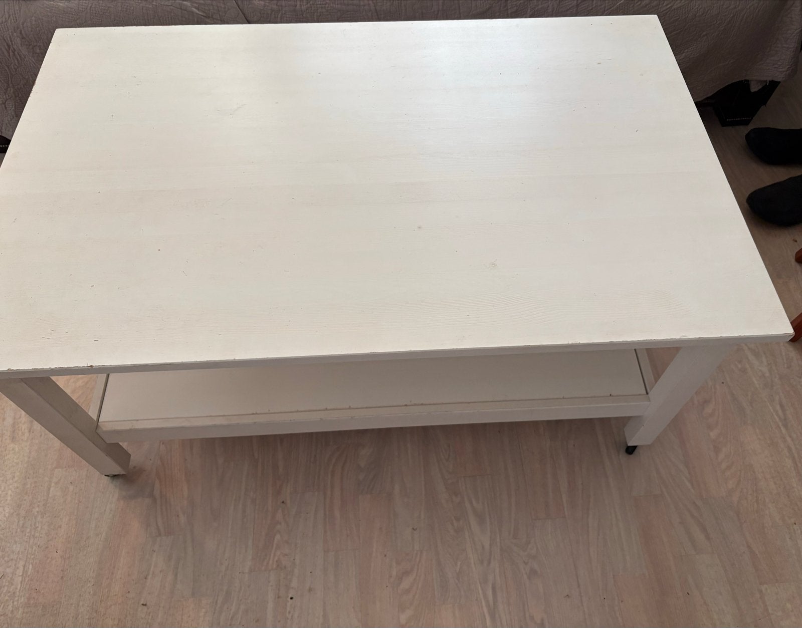 IKEA HEMNES Salontafel Wit op Wieltjes - 118x75 cm, Ophalen, 50 – 75, Gebruikt, 100 tot 150 cm