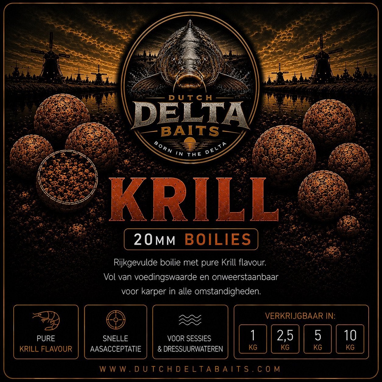 DDB Krill boilies 20mm, Watersport en Boten, Hengelsport | Karpervissen, Ophalen of Verzenden, Nieuw, Overige typen