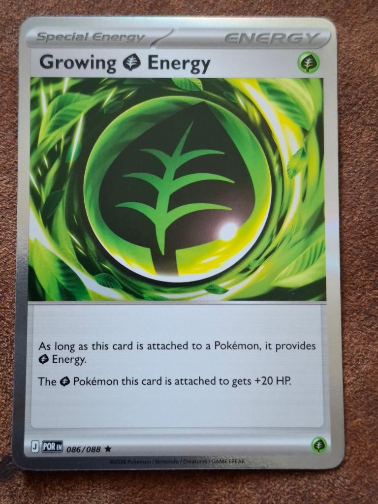 Growing Grass  Energy 86 Pokemon Perfect Order, Ophalen of Verzenden, Zo goed als nieuw, Losse kaart, Foil