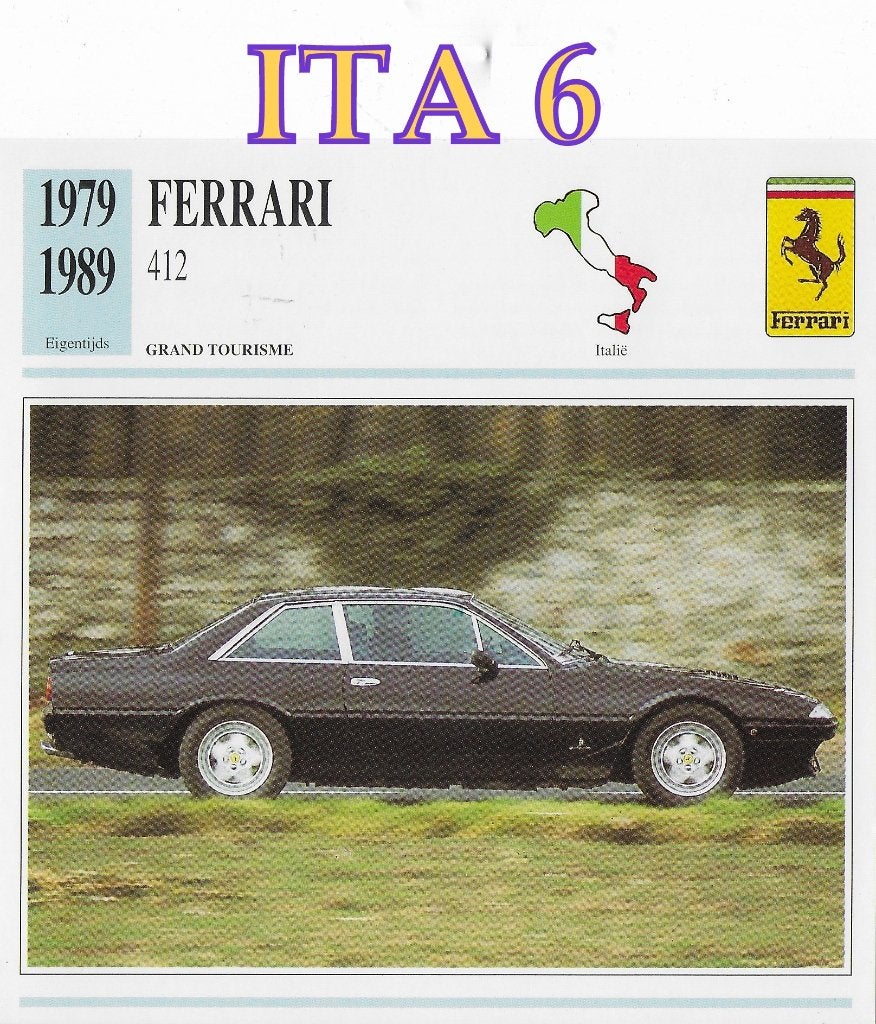 Ita6 autokaart ferrari 412 ( 1979 - 1989 ), Ophalen of Verzenden, Zo goed als nieuw, Auto's
