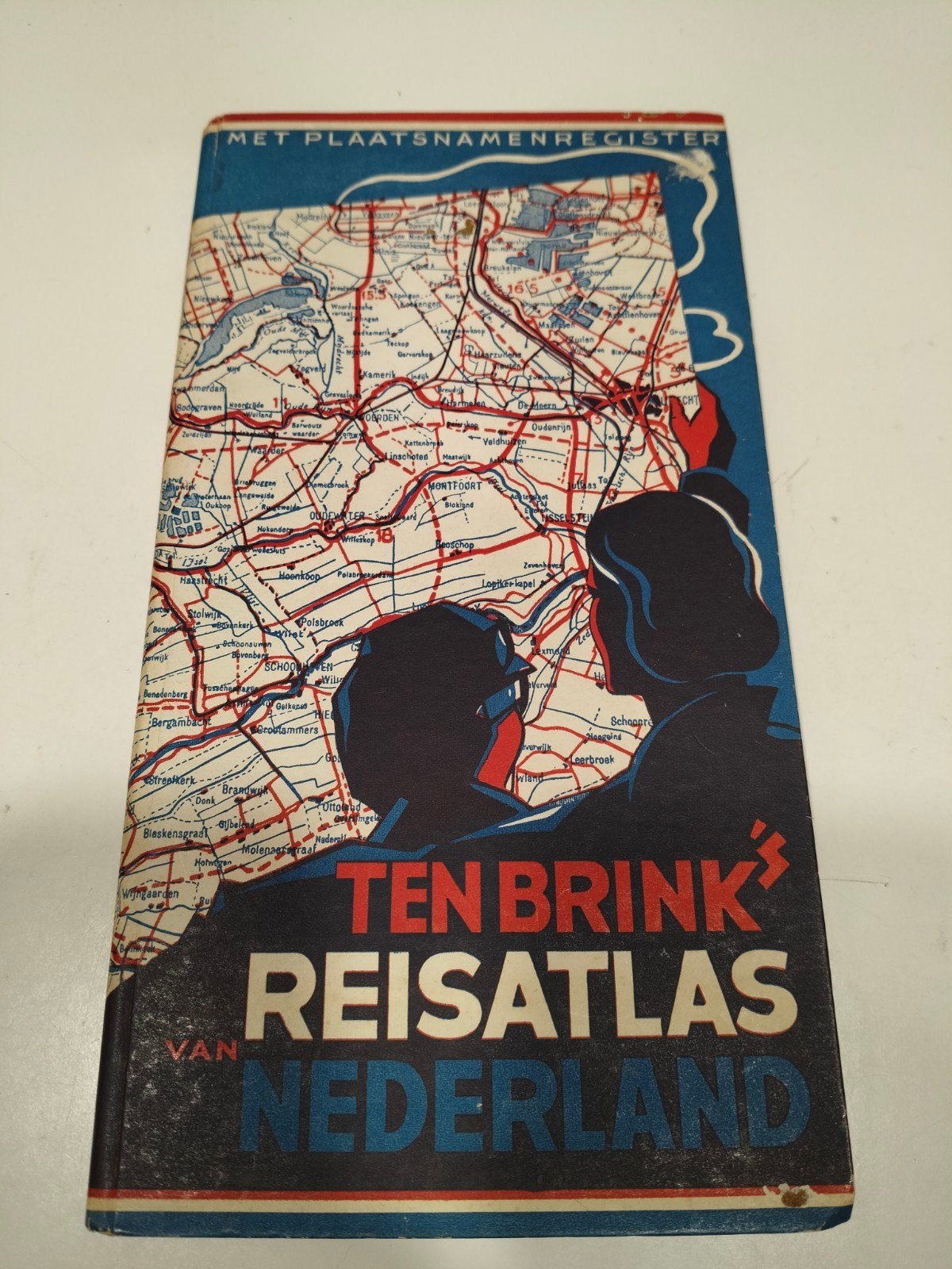 Ten Brink's Reisatlas van Nederland - Oude Kaart, Boeken, Gelezen, Verzenden, Landkaart, 1800 tot 2000